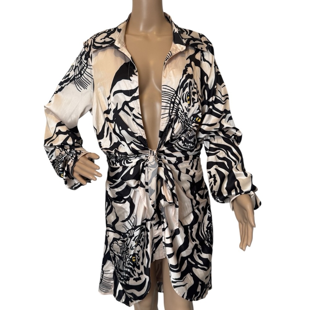 AKIRA Animal Print Shirt Dress Size XL